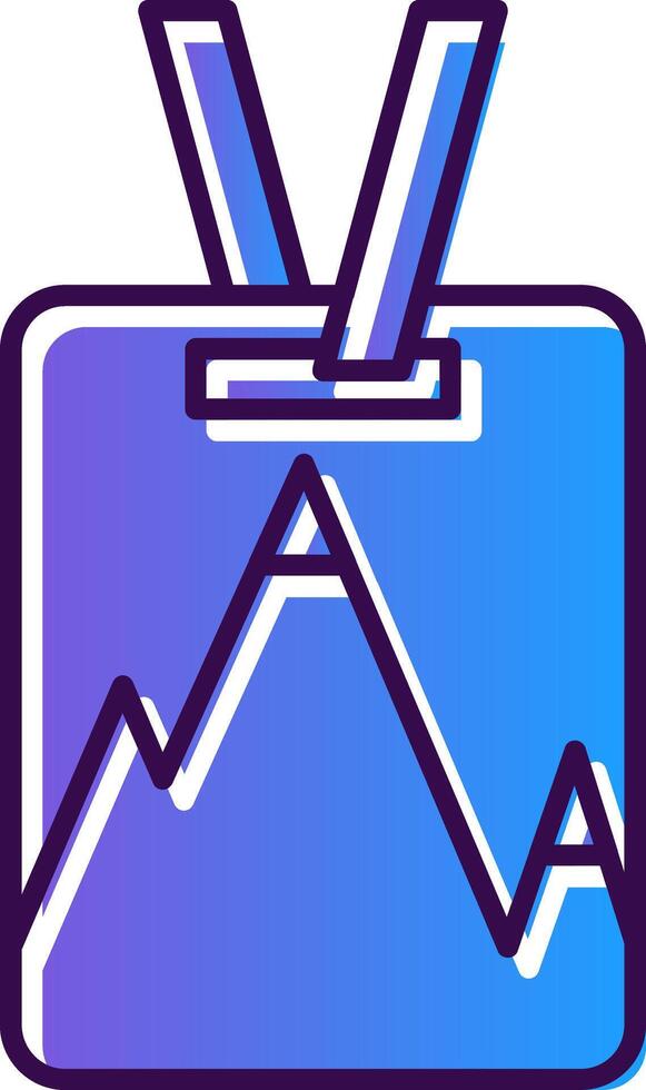 Ski Pass Gradient Filled Icon vector
