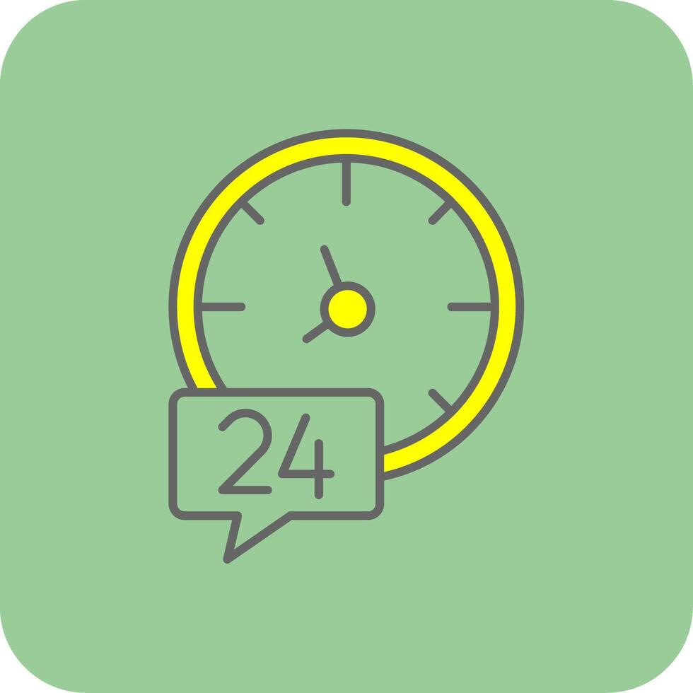 24 Hours Filled Yellow Icon vector