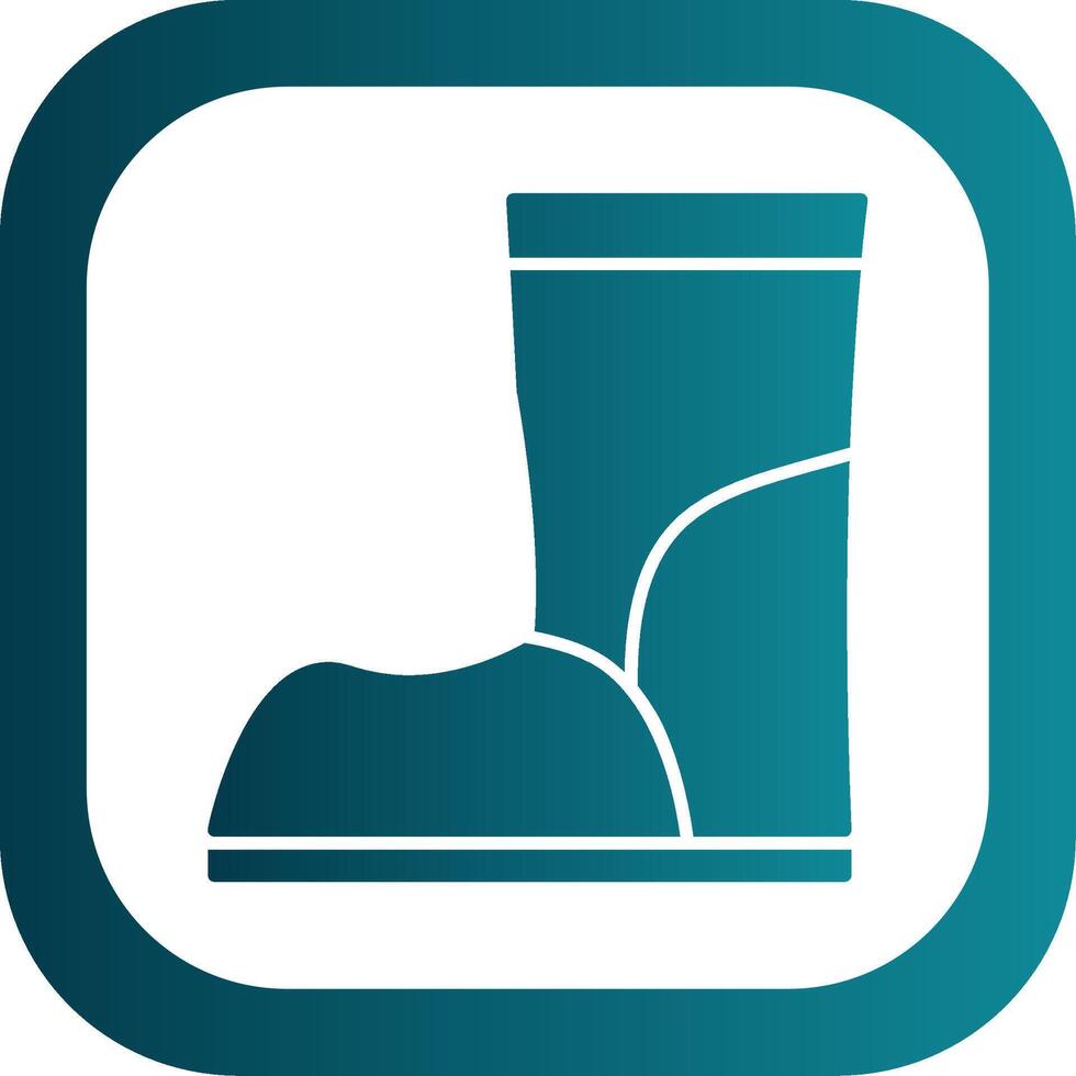 Boot Glyph Gradient Round Corner Icon vector