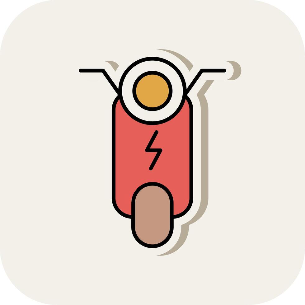 Scooter Line Filled White Shadow Icon vector