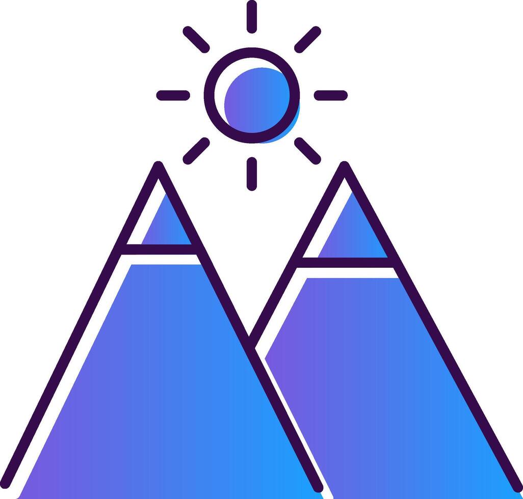 Mountains Gradient Filled Icon vector
