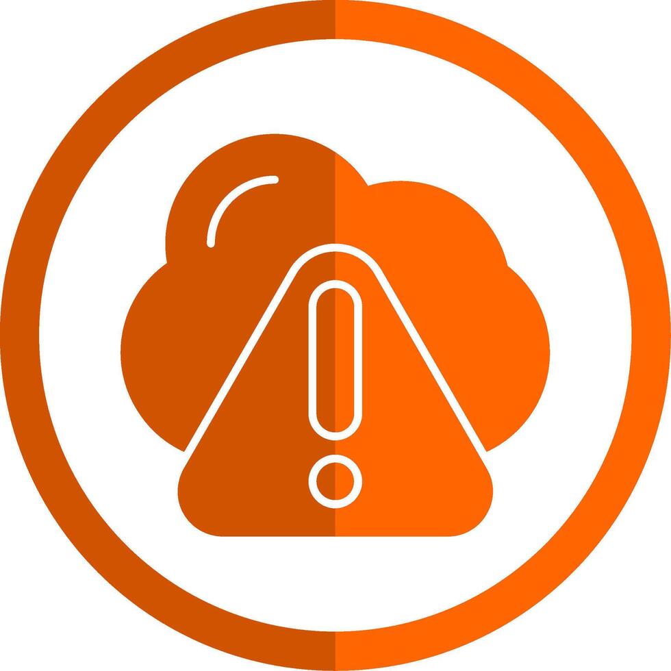 Danger Glyph Orange Circle Icon vector