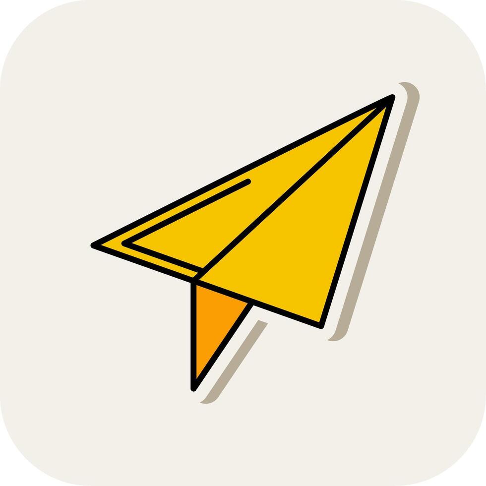 Paper Plane Line Filled White Shadow Icon vector