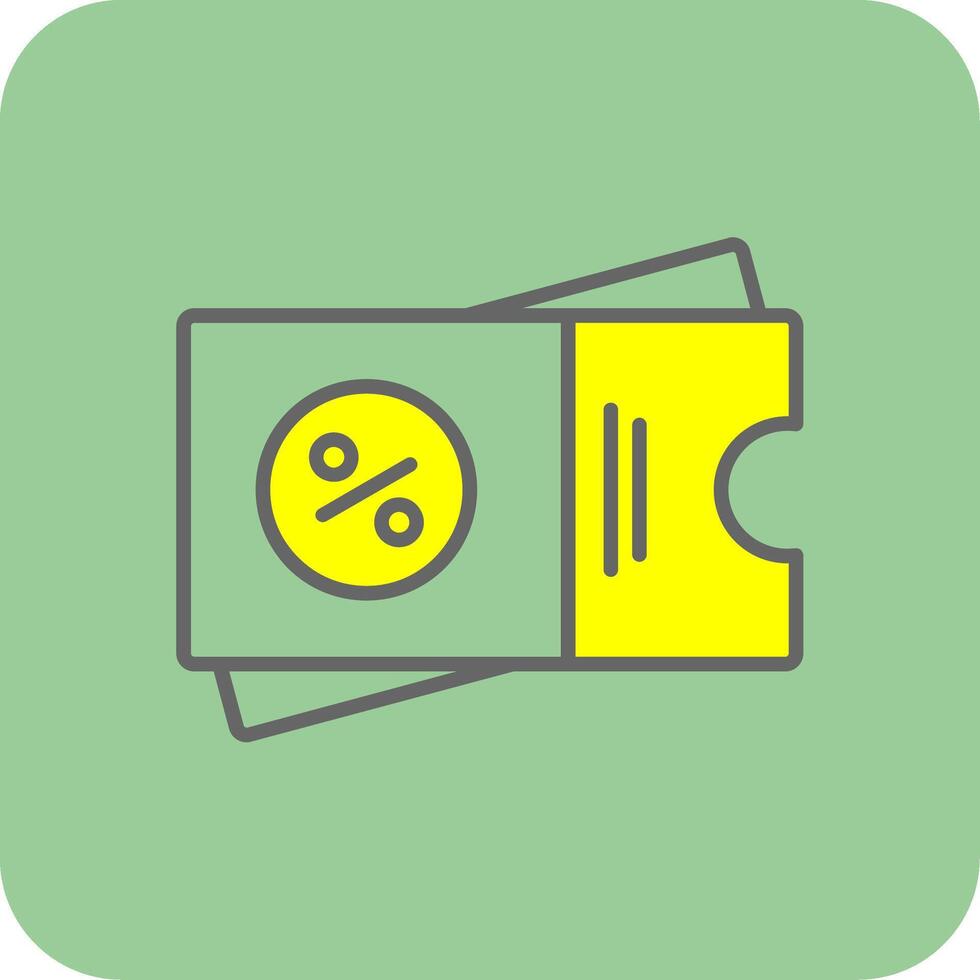 Voucher Filled Yellow Icon vector