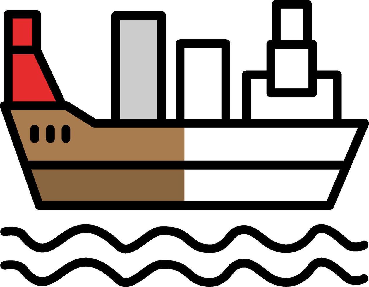 Cargo Ship Filled Half Cut Icon vector