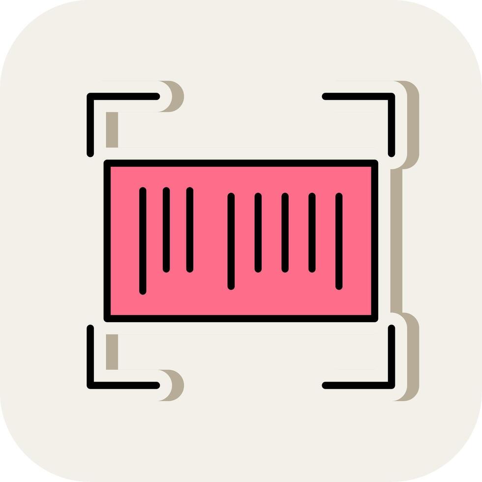 Barcode Line Filled White Shadow Icon vector