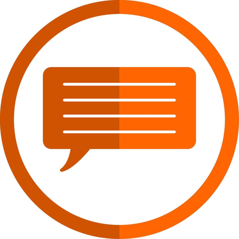 Message Glyph Orange Circle Icon vector