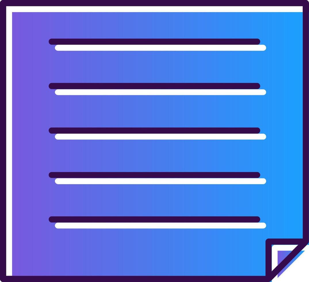 Post It Gradient Filled Icon vector