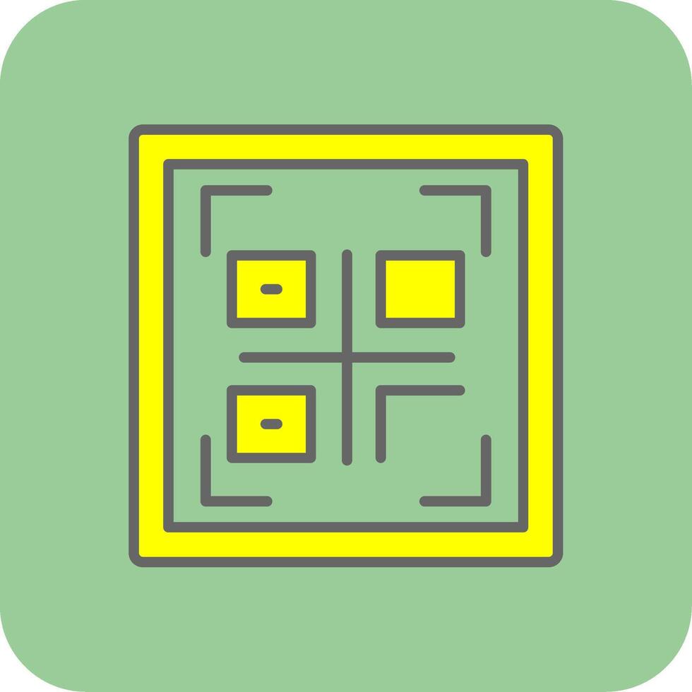 Qr Code Filled Yellow Icon vector