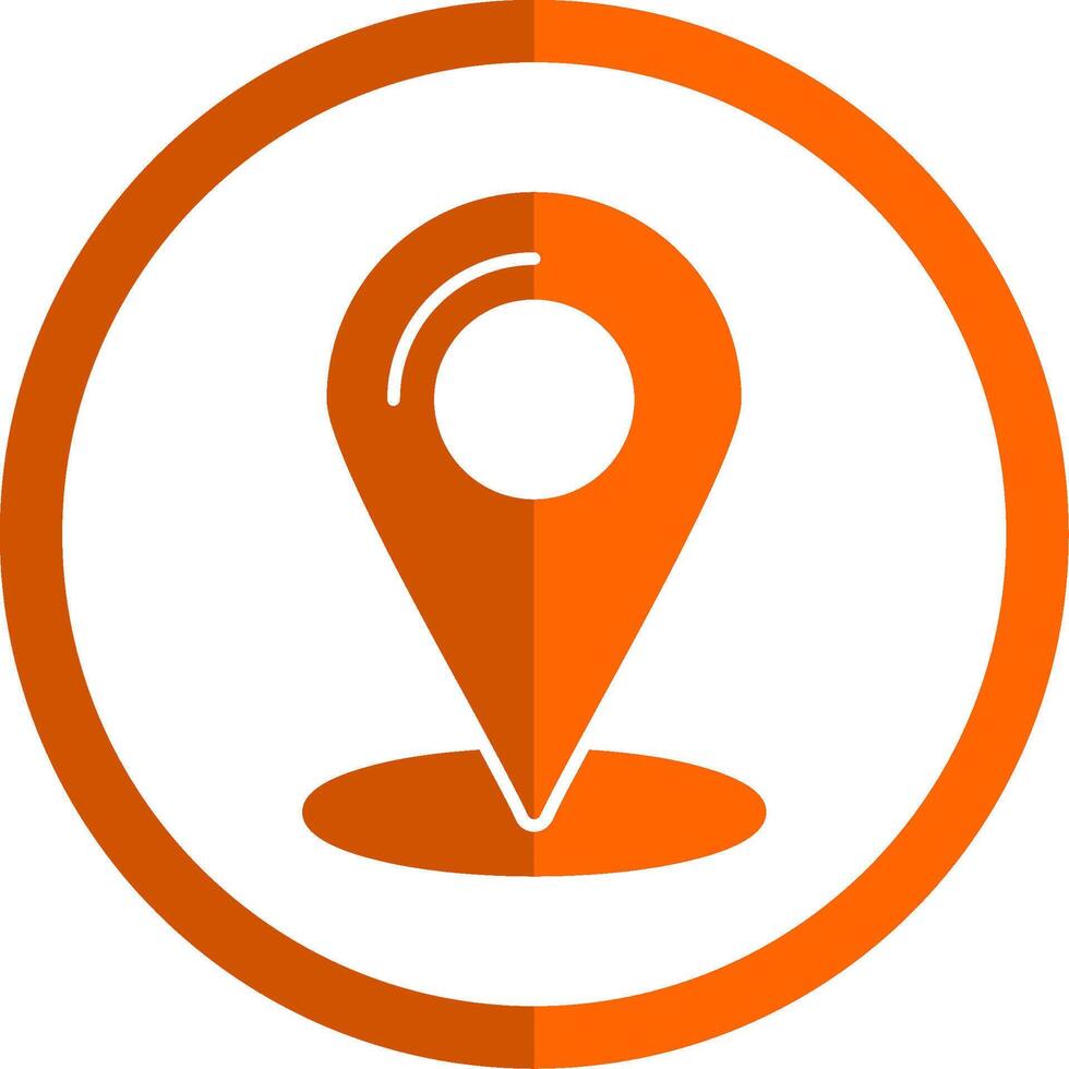 Location Glyph Orange Circle Icon vector