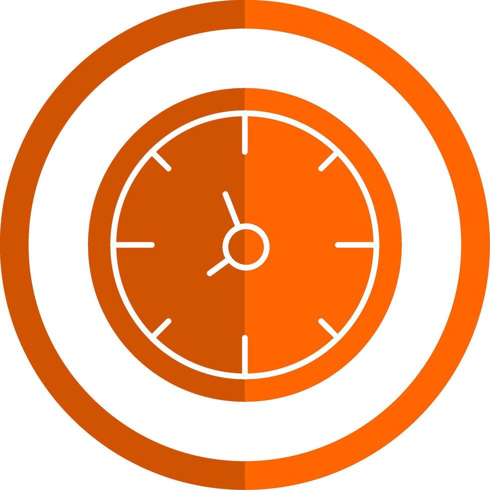 Time Glyph Orange Circle Icon vector