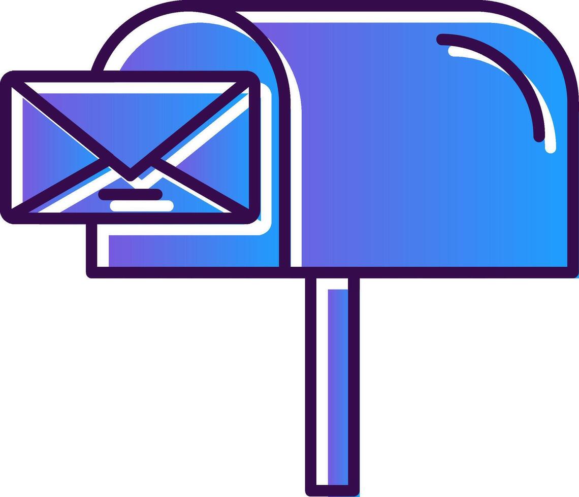 Mail Box Gradient Filled Icon vector