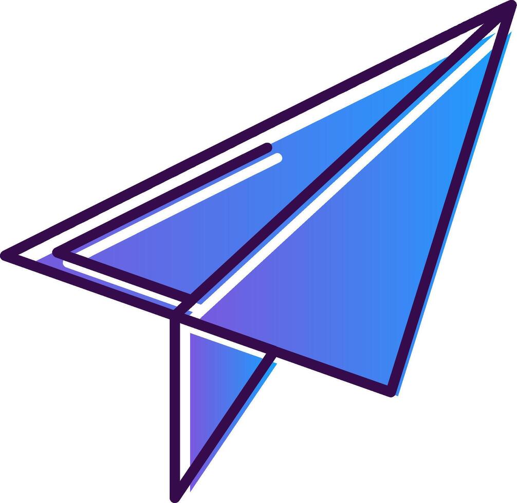 Paper Plane Gradient Filled Icon vector