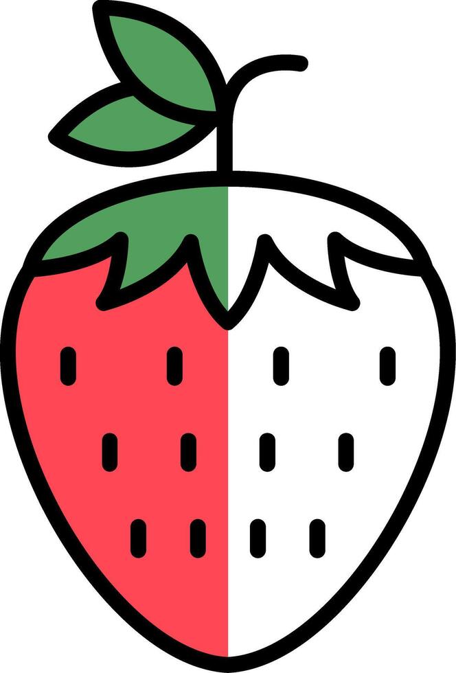 fresas lleno medio cortar icono vector