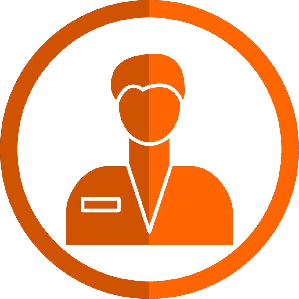 Postman Glyph Orange Circle Icon vector
