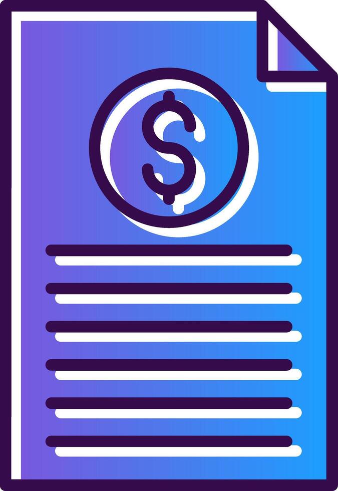 Invoice Gradient Filled Icon vector