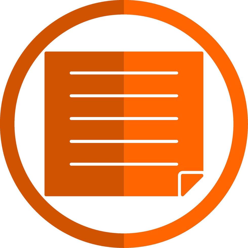Post It Glyph Orange Circle Icon vector