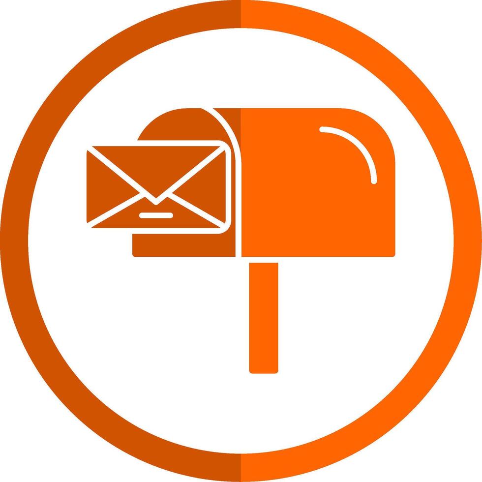 Mail Box Glyph Orange Circle Icon vector