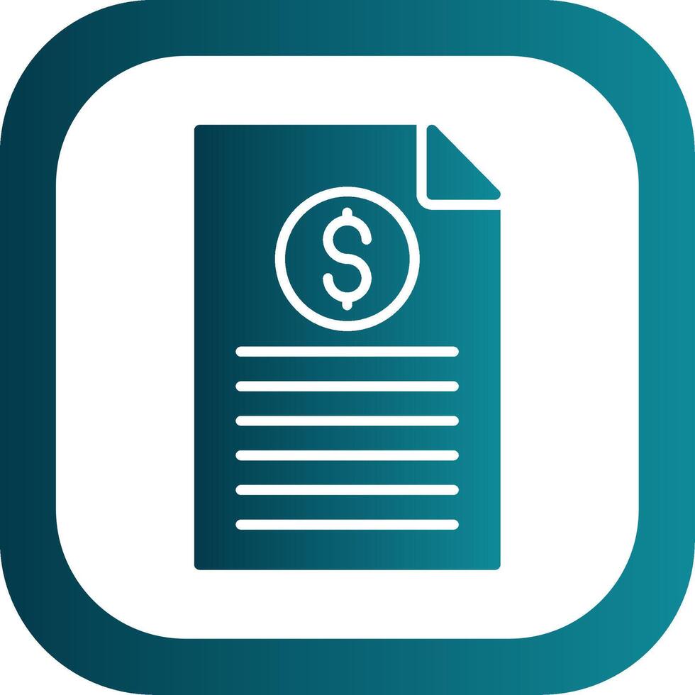 Invoice Glyph Gradient Round Corner Icon vector