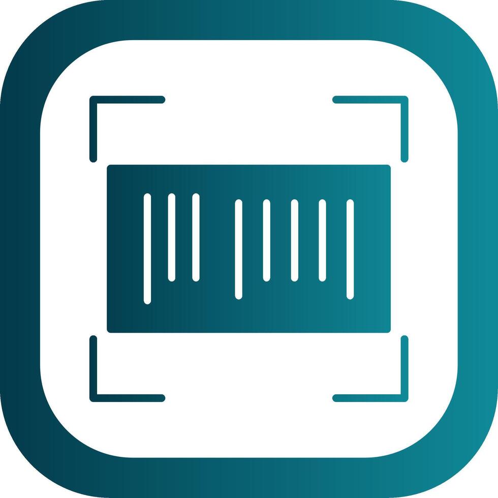 Barcode Glyph Gradient Round Corner Icon vector
