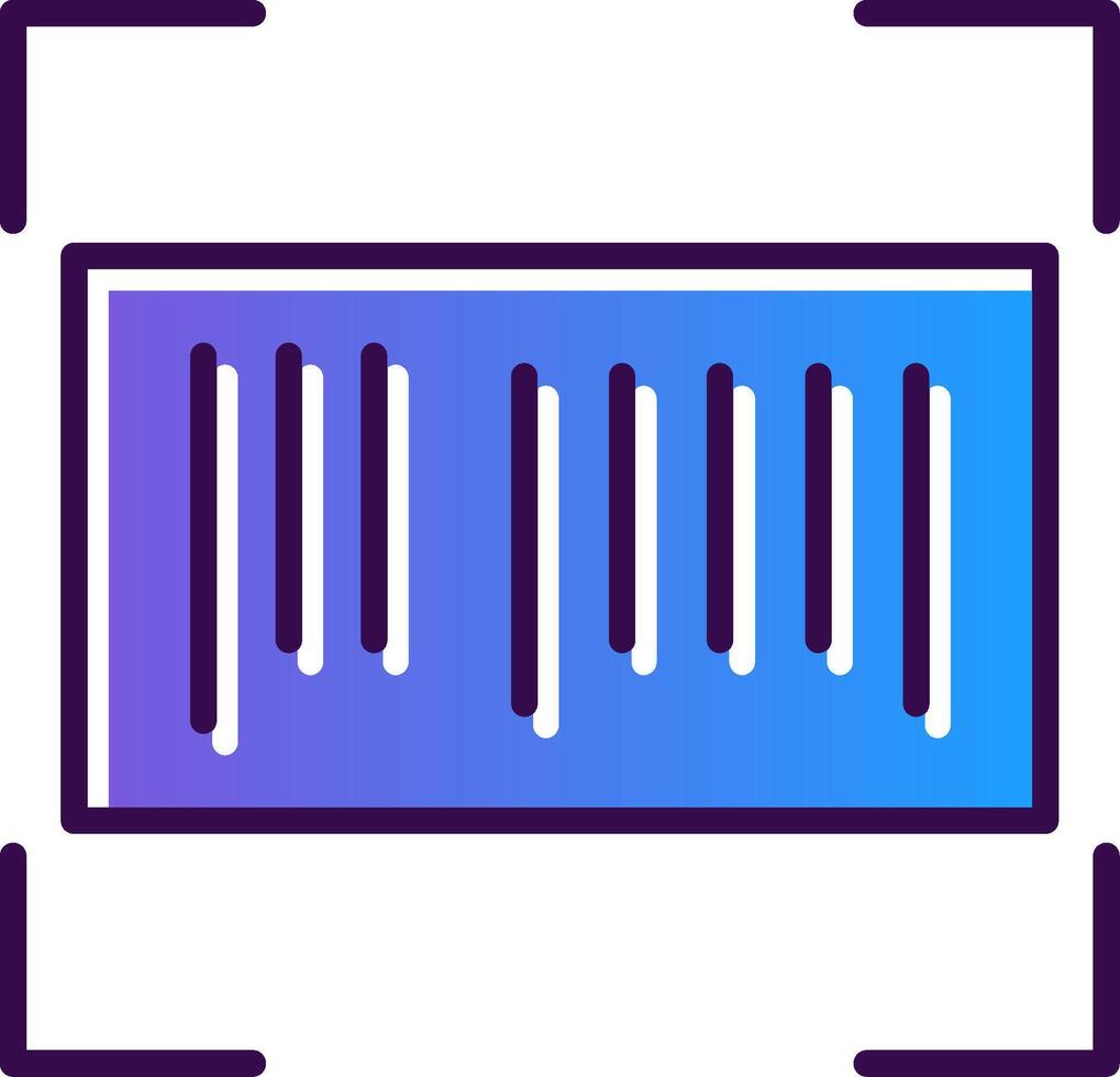 Barcode Gradient Filled Icon vector