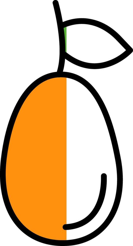 Kumquat Filled Half Cut Icon vector