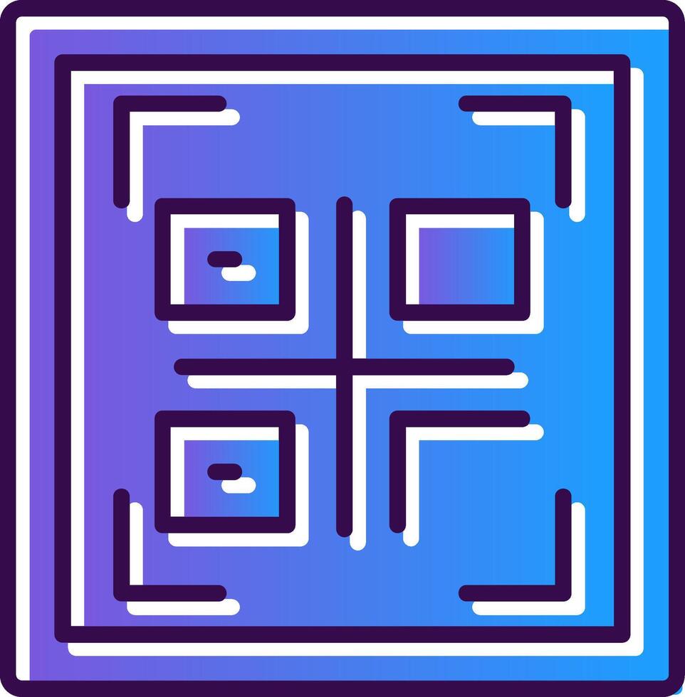 Qr Code Gradient Filled Icon vector