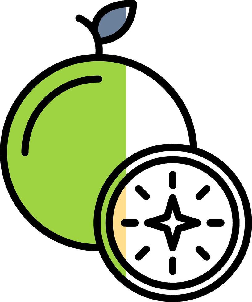 Guava Filled Half Cut Icon vector