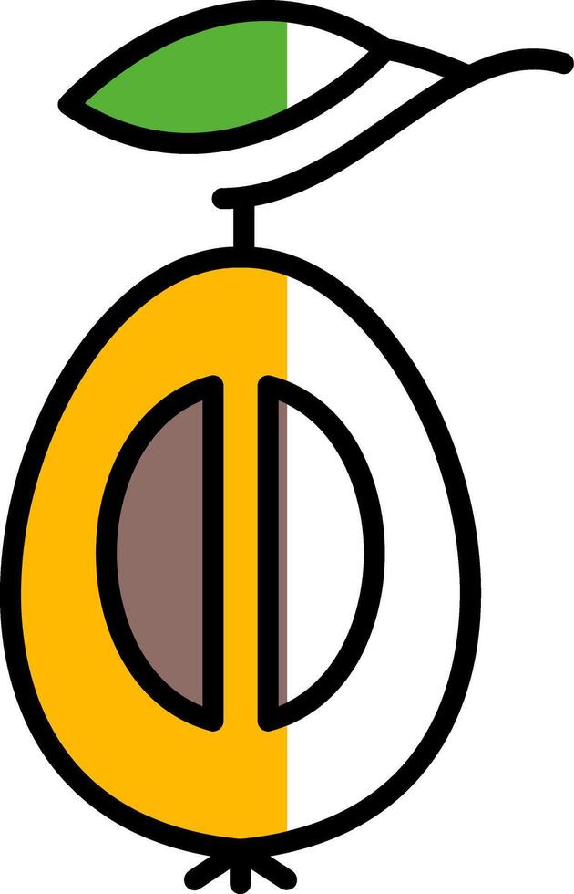 Loquat Filled Half Cut Icon vector