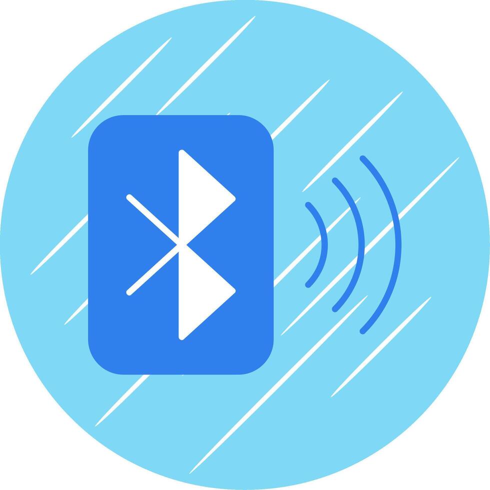 Bluetooth Flat Blue Circle Icon vector
