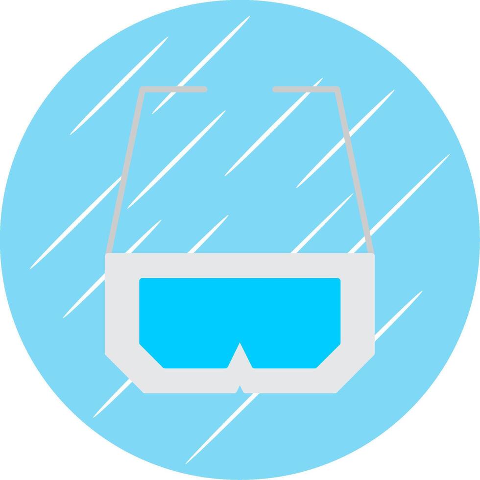 3d Glasses Flat Blue Circle Icon vector