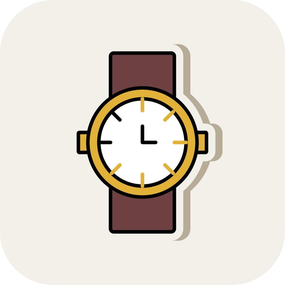 Watch Line Filled White Shadow Icon vector