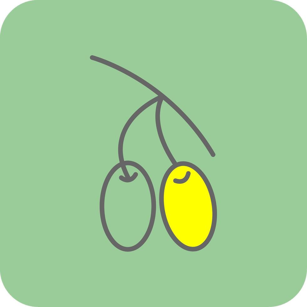 Jambolan Filled Yellow Icon vector