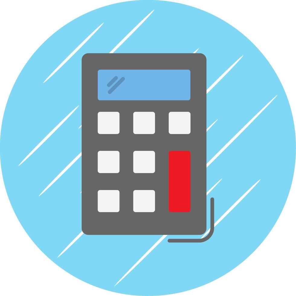 Calculator Flat Blue Circle Icon vector