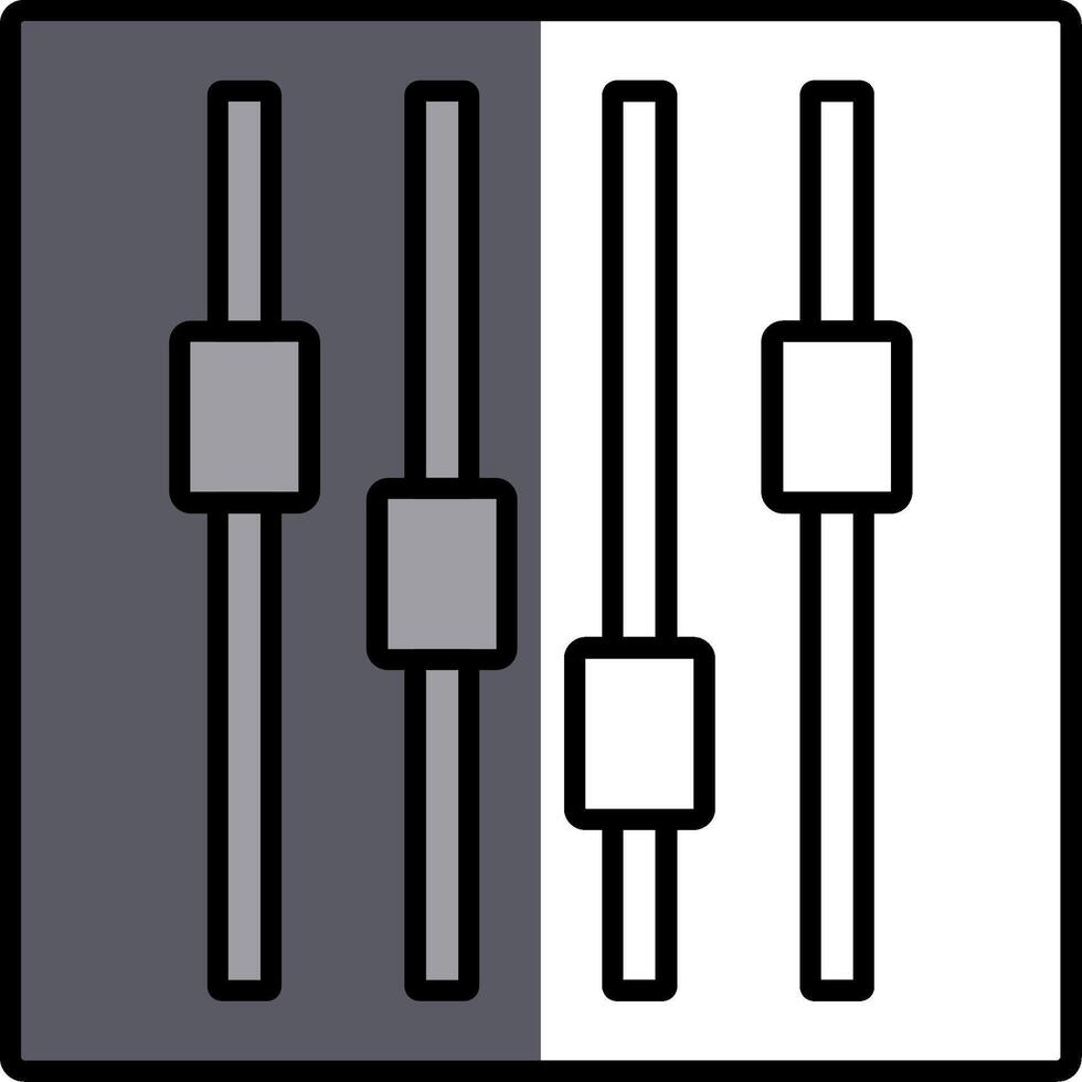 Faders Filled Half Cut Icon vector