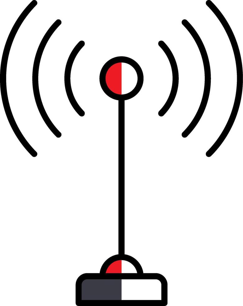 antena lleno medio cortar icono vector