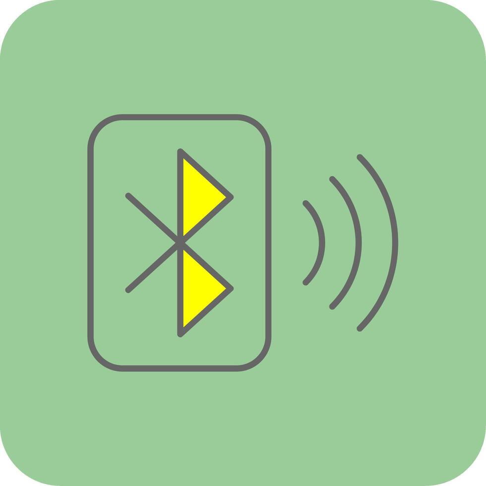 Bluetooth Filled Yellow Icon vector