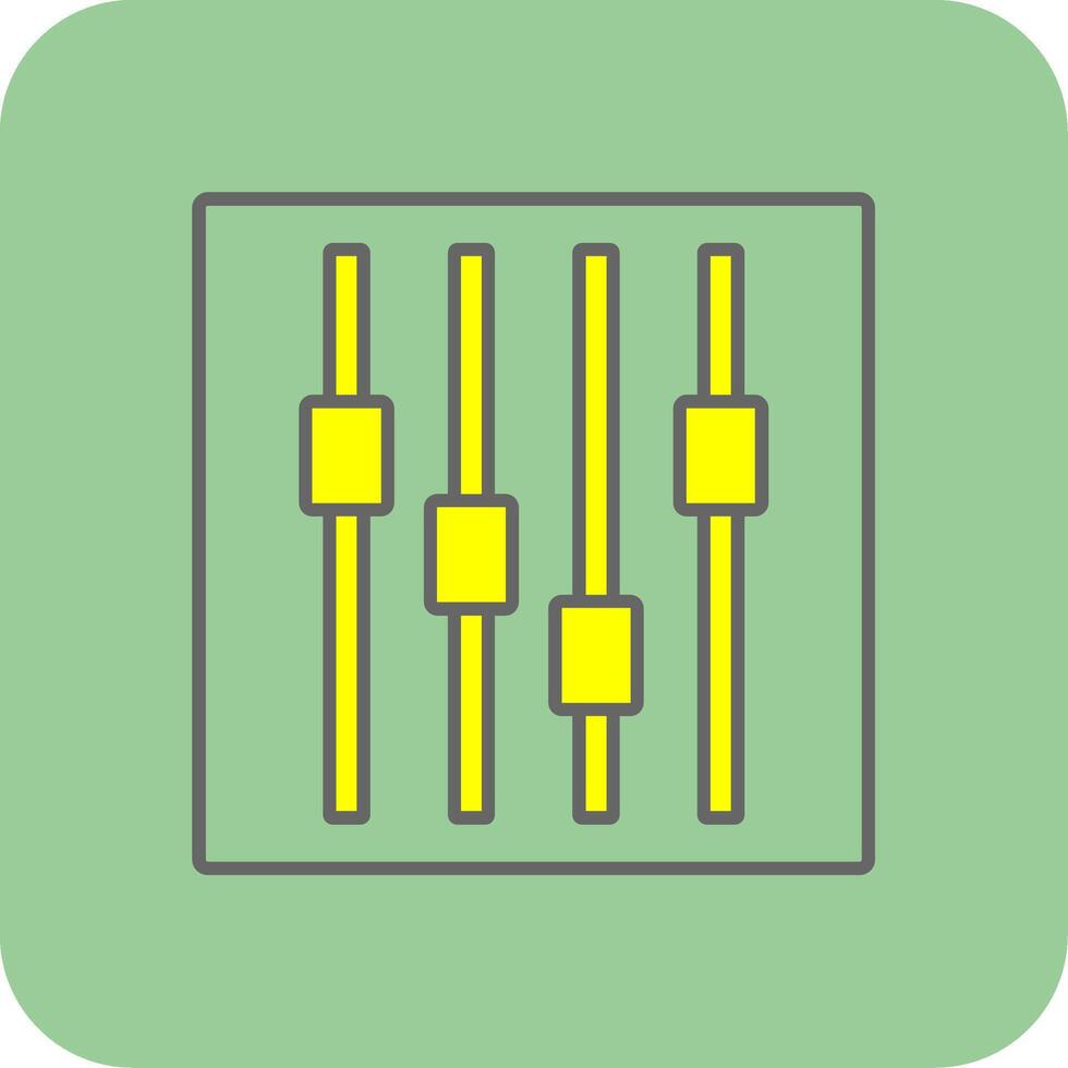 Faders Filled Yellow Icon vector