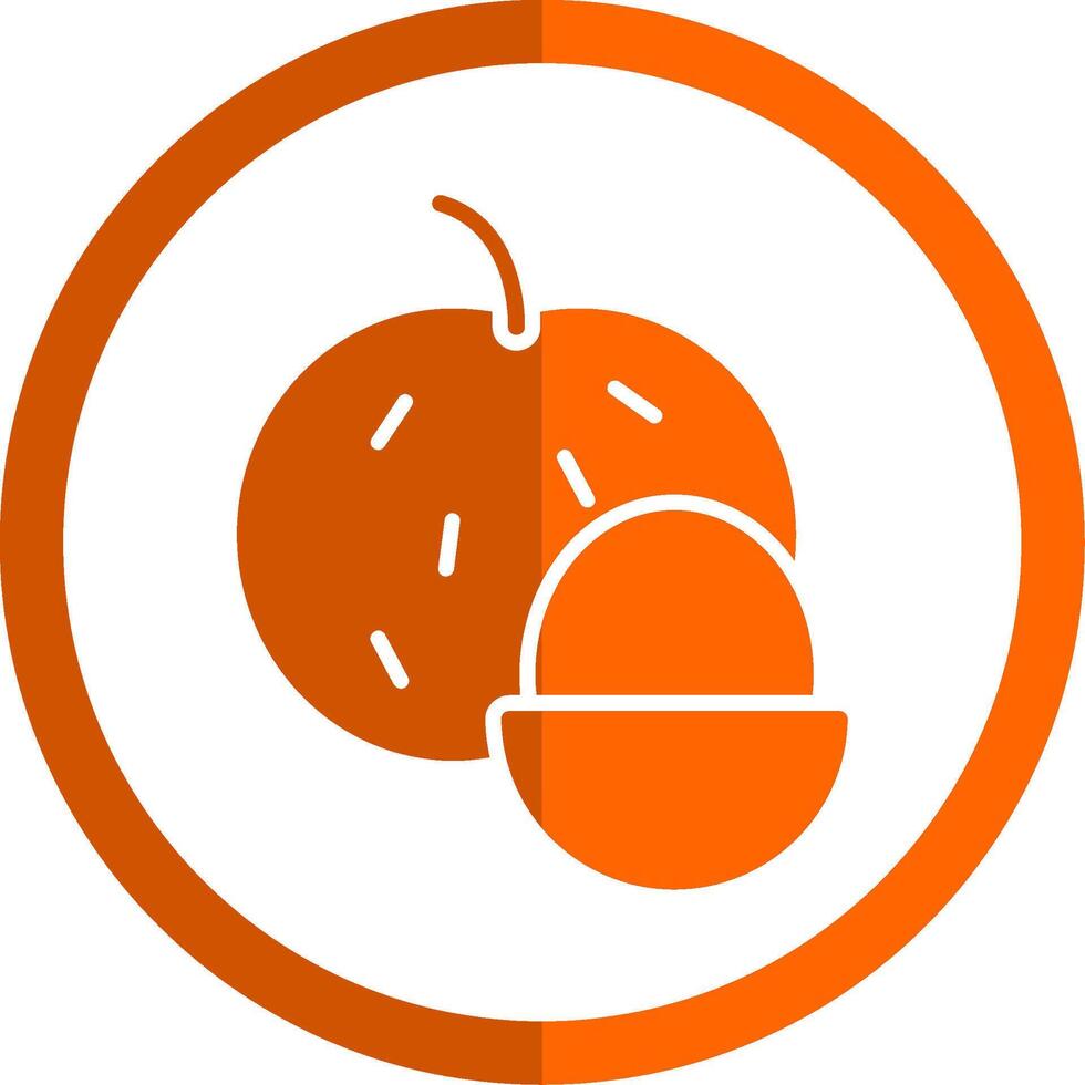 Longan Glyph Orange Circle Icon vector