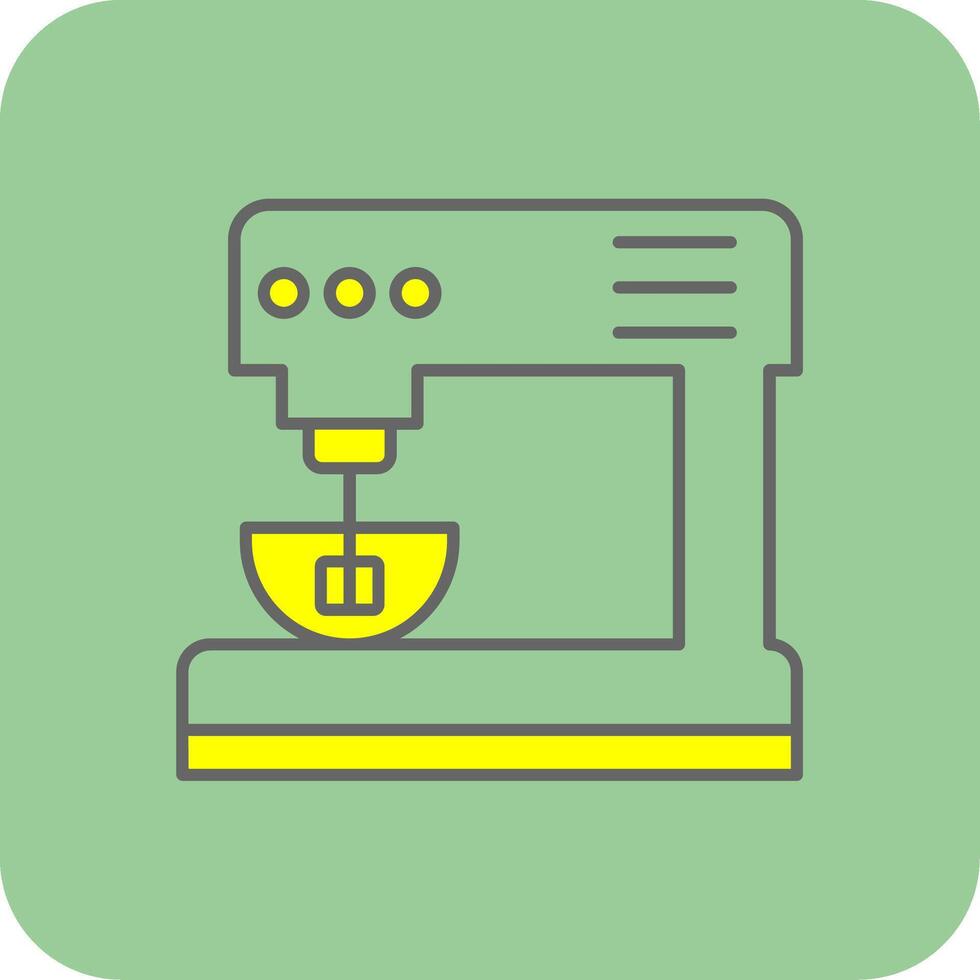 Electric Mixer Filled Yellow Icon vector