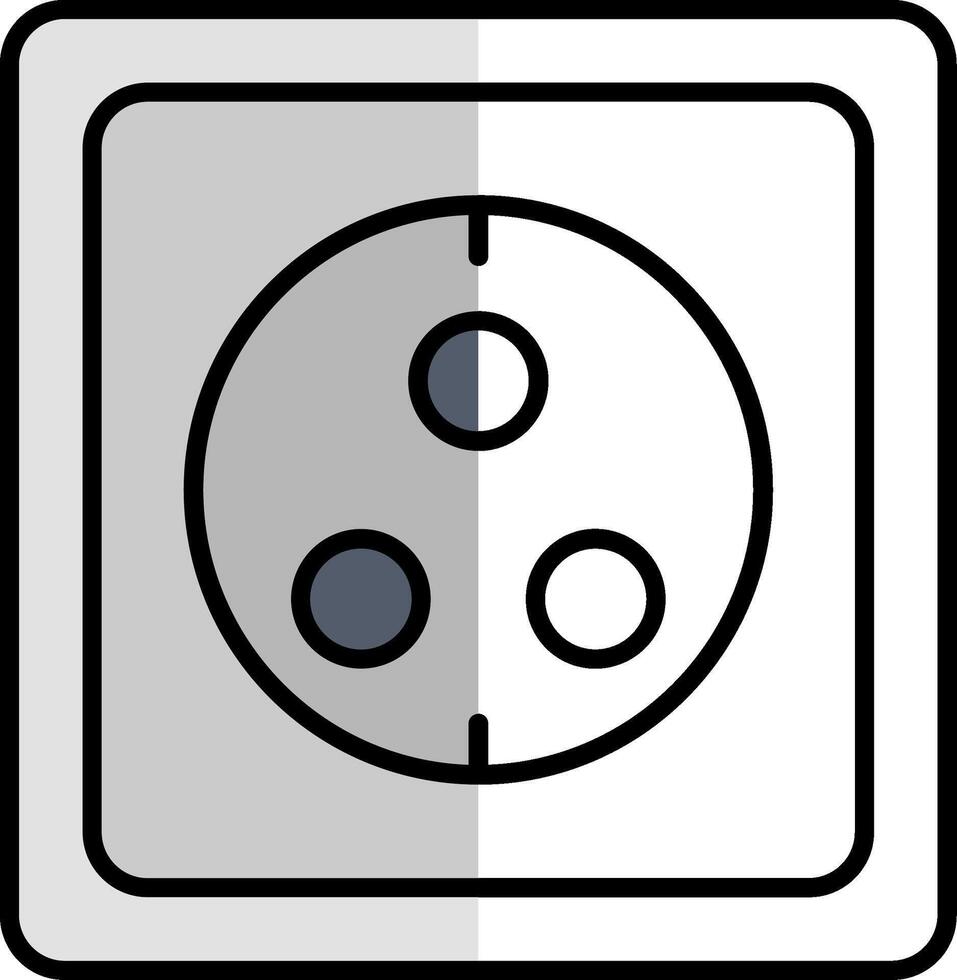 Wall Socket Filled Half Cut Icon vector