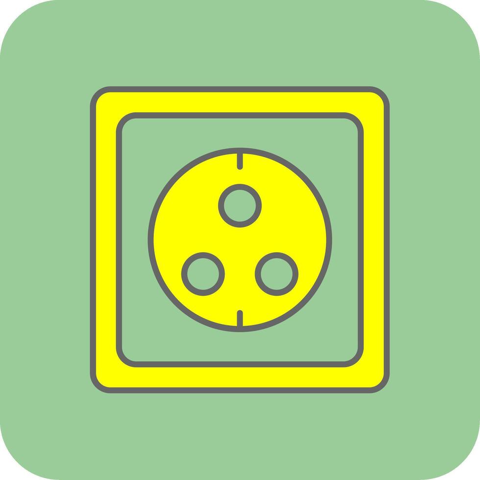 Wall Socket Filled Yellow Icon vector