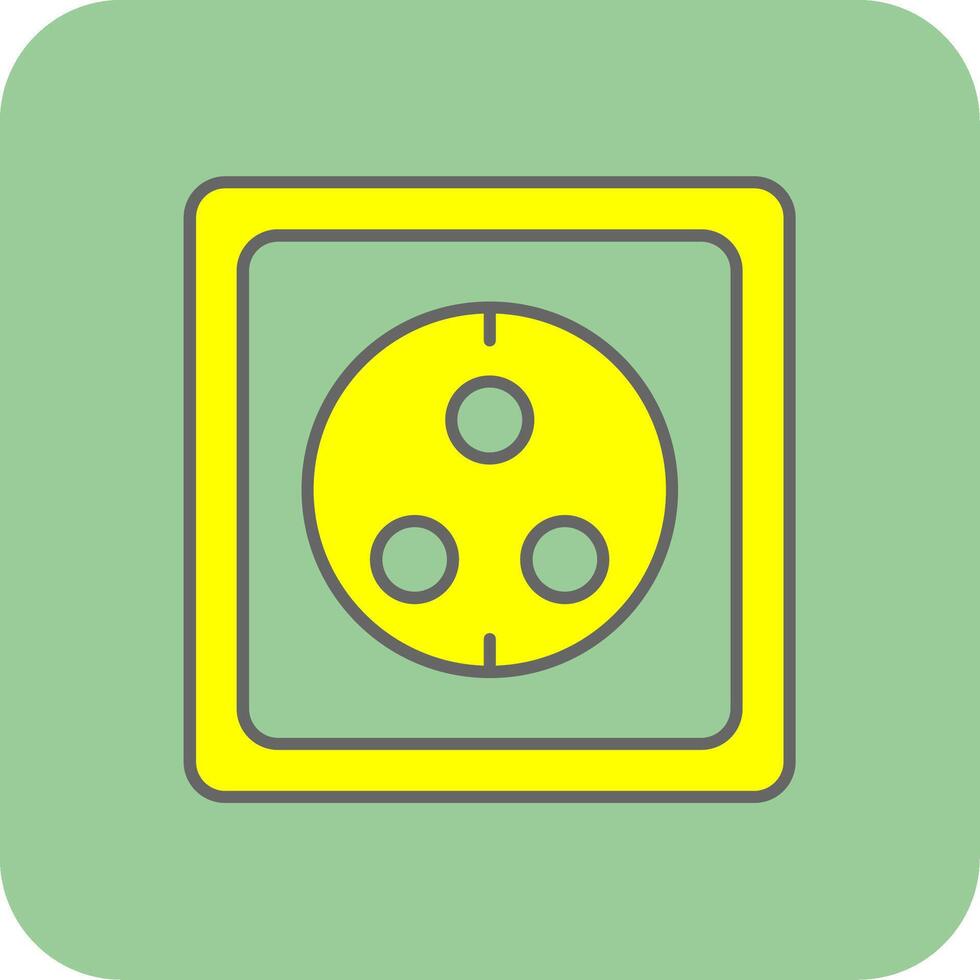 Wall Socket Filled Yellow Icon vector