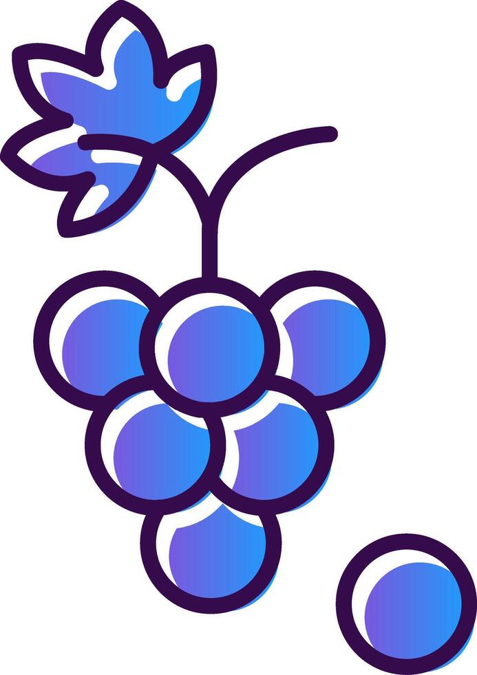 uvas degradado lleno icono vector