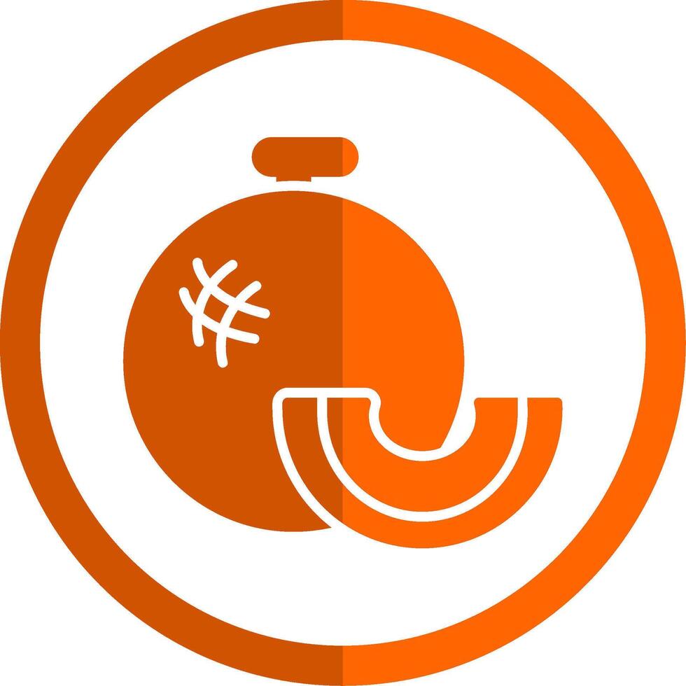 Cantaloupe Glyph Orange Circle Icon vector