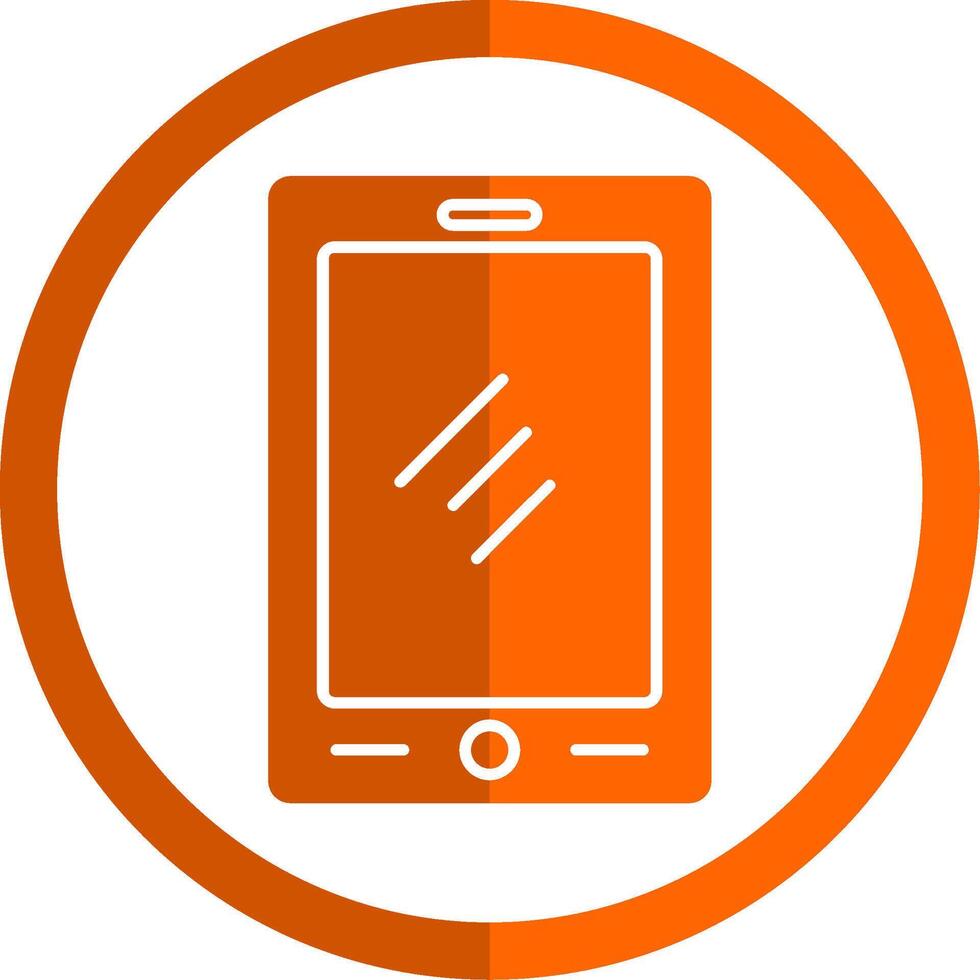 Tablet Glyph Orange Circle Icon vector