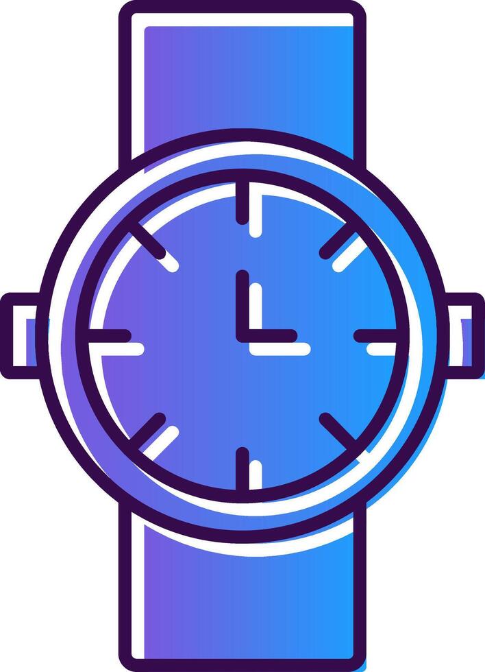 reloj degradado lleno icono vector