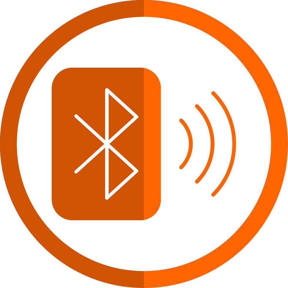 Bluetooth Glyph Orange Circle Icon vector