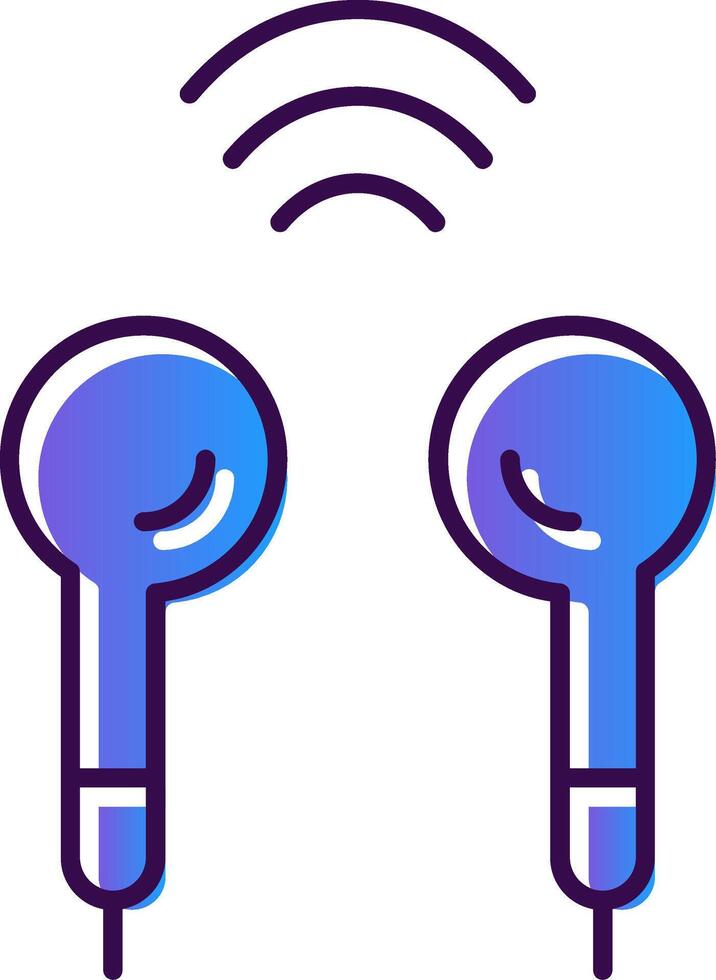 Earbuds Gradient Filled Icon vector