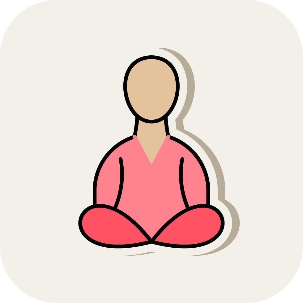 Meditation Line Filled White Shadow Icon vector